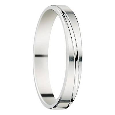 Alliance Ruban Standard Aude en Or Blanc 750, Largeur 3mm - Gaïa