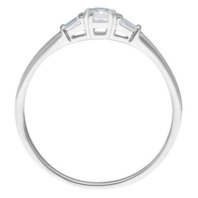 Bague Diamant Radiant 0,30 ct GIA en Or Blanc 750 - Divine