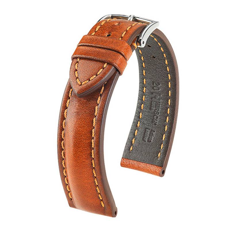 Lucca Golden Brown Watch Strap 04902070 - Hirsch