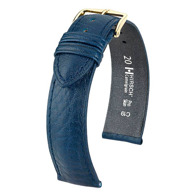 Hirsch Camelgrain Blue Watch Strap 0100980 - Hirsch