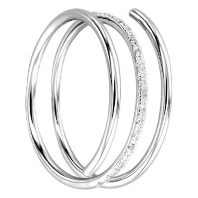 Bague Spirale Or Blanc 750 et Diamants - Divine