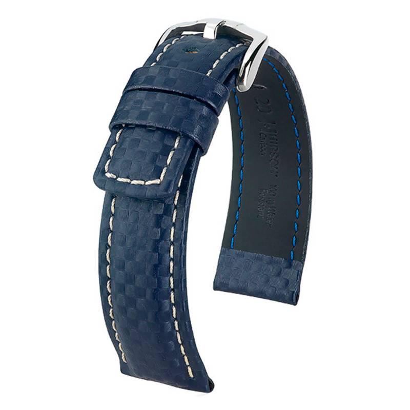 Blue Carbon Watch Strap 02592080 - Hirsch
