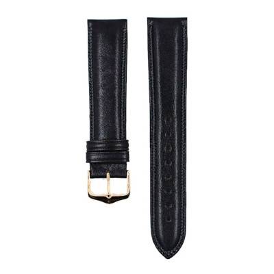 Ascot Black Gold Watch Strap 01575050 - Hirsch