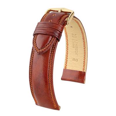 Golden Brown Gold Ascot Watch Strap 01575070 - Hirsch