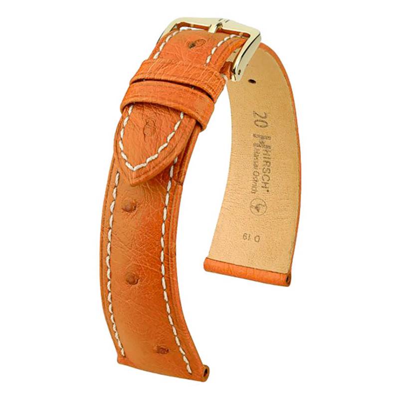 Massai Ostrich Watch Strap Brown Gold / White 0426271 - Hirsch