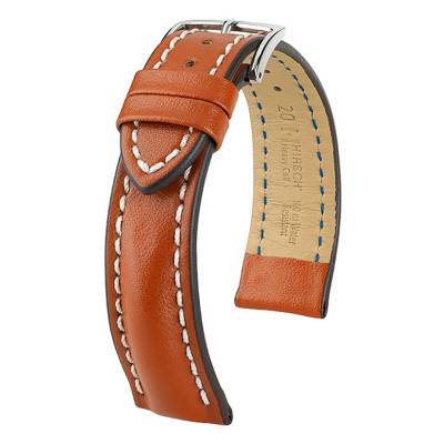 Heavy Calf Golden Brown Watch Strap 01475070 - Hirsch