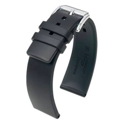 Pure Black Rubber 40538850 Watch Strap - Hirsch