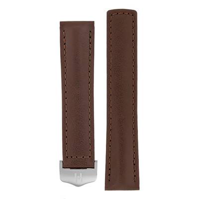 Brown Calfskin Speed Selection Watch Strap 07402410 Buckle-Free - Hirsch