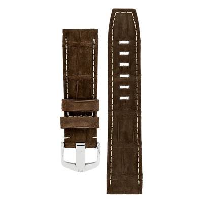 Bracelet de montre Tritone Alligator Nubuck Brun / Blanc 086 77 0 18 - Hirsch
