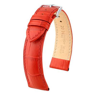 Red Calfskin Duke Leather Strap 010 28 1 20 12mm to 22mm - Hirsch