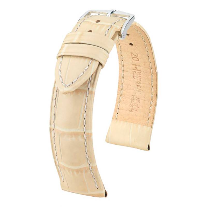 Beige Calfskin Duke Leather Strap 010 28 1 90 12mm to 22mm - Hirsch