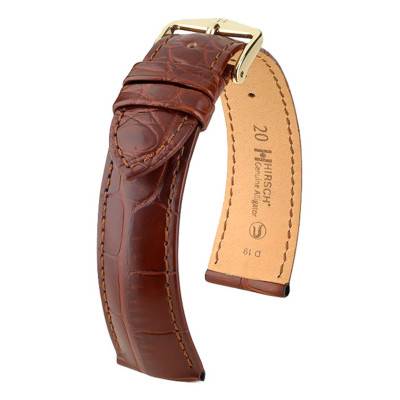Matte Brown Genuine Alligator Watch Strap 1020 07 19 - Hirsch