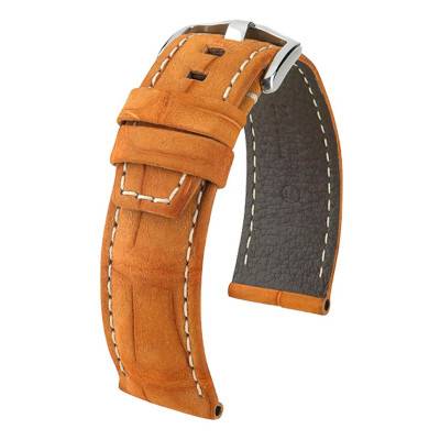 Bracelet de montre Tritone Selection Nubuck Brun or / blanc 086 77 0 78 - Hirsch