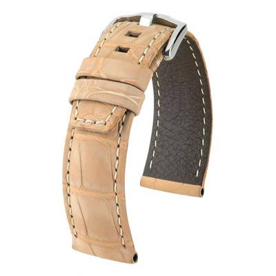 Bracelet de montre Tritone Selection Nubuck Beige mat / blanc 086 77 0 98 - Hirsch