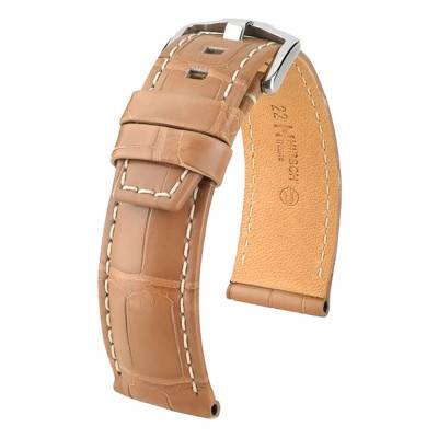 Bracelet de montre Tritone Selection Alligator Beige mat / blanc 086 07 0 98 - Hirsch