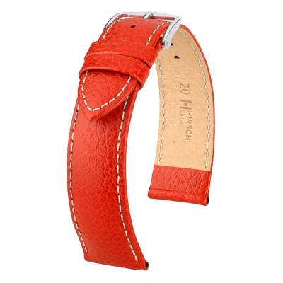 Red / White Calfskin Kansas Watch Strap 015 02 0 21 - Hirsch