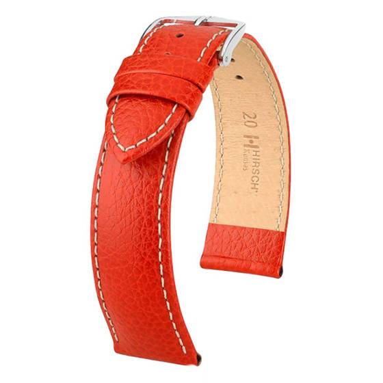 Bracelet De Montre Hirsch En Tissu Rouge - Largeur 8 Mm, Boucle Dorée, Compatible Avec Nombreuses Montres