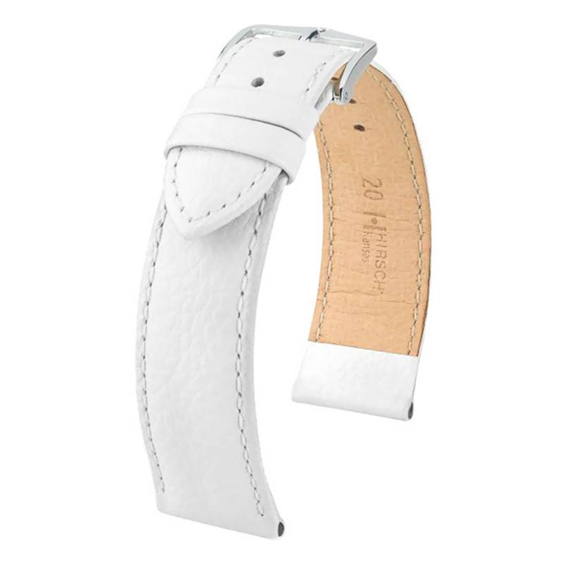 White Calfskin Kansas Watch Strap 015 02 00 - Hirsch