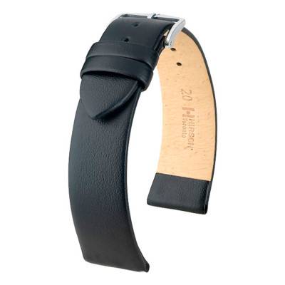 Black Calfskin Leather Watch Strap Toronto 037 02 50 - Hirsch