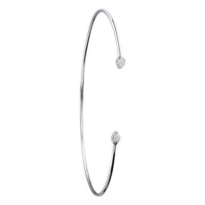 Bracelet Jonc Or Blanc, Diamètre 62 mm - Divine