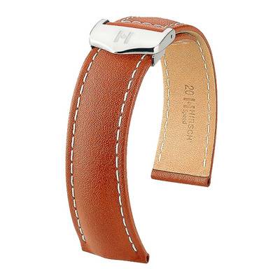 Bracelet de montre Speed Selection Calfskin Brun or et Blanc 07402471 sans boucle - Hirsch