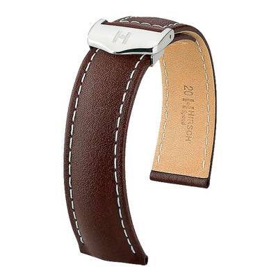 Brown & White Calfskin Speed Selection Watch Strap 07402411 Without Buckle - Hirsch