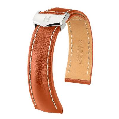 Navigator Calfskin Gold Brown and White Watch Strap 070 02 4 70 Buckle-Free - Hirsch