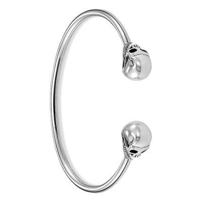 Bracelet Jonc Tête de Mort, Longueur 16 à 18 cm, Largeur 3,00 mm - AR082-637-12 - Thomas Sabo