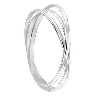 925 Silver 3 Half-Bangle Bracelet, 4 mm Width, 60 mm to 70 mm Diameter - Artemis