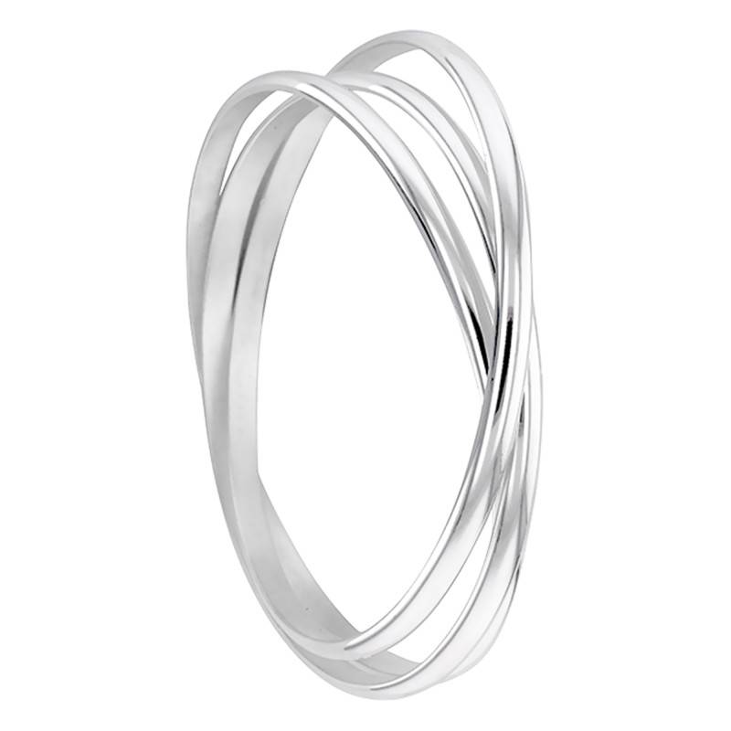 925 Silver 3 Half-Bangle Bracelet, 4 mm Width, 60 mm to 70 mm Diameter - Artemis