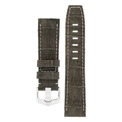 Bracelet de montre Tritone Alligator Nubuck Noir / Blanc 086 77 0 58 - Hirsch