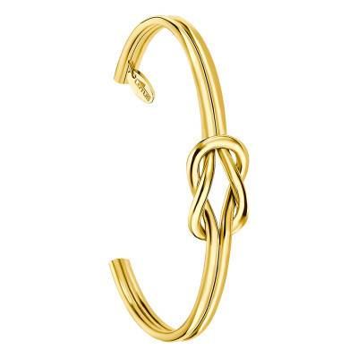 Bracelet Jonc Noeud Lotus Style en Acier Doré, Diamètre 61 mm - LS2248-2/2 - Lotus