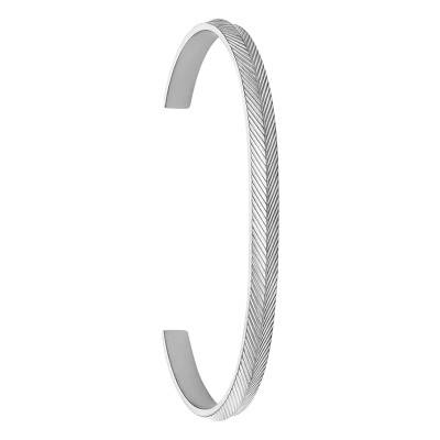 Bracelet Jonc Harlow Rainuré en Acier, Diamètre 7,30 cm, Largeur 6,00 mm - Fossil
