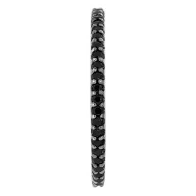 Alliance Rhin en Or Blanc 375 & Diamants noirs, Largeur 1,80 mm - Gaïa