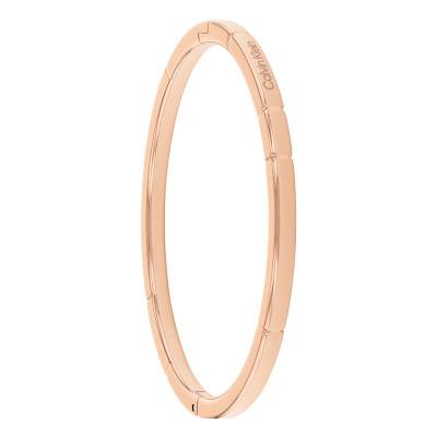 Bracelet Jonc Soft Squares en Acier Rosé, Longueur 16,00 cm - 35000456 - Calvin Klein