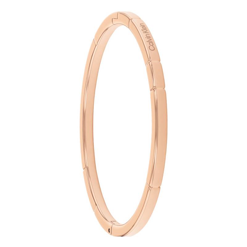 Rose Stainless Steel Soft Squares Bangle Bracelet, Length 16 cm - 35000456 - Calvin Klein