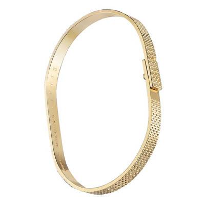 Saturne X 925 Silver and Vermeil Bangle, 15.5 cm to 18.5 cm, 5 mm Wide - Ursul