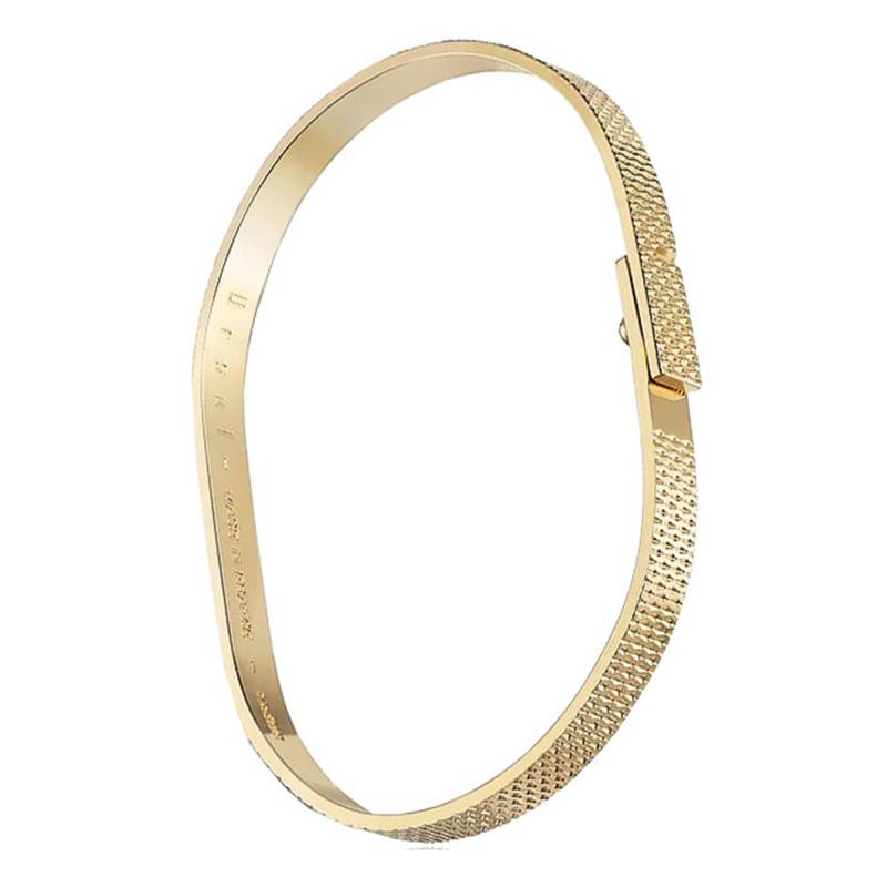 Saturne X 925 Silver and Vermeil Bangle, 15.5 cm to 18.5 cm, 5 mm Wide - Ursul