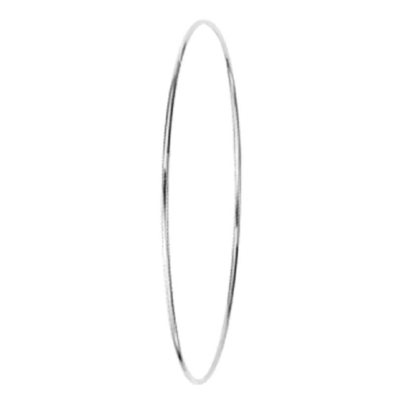 925 Silver Round Wire Bangle Bracelet, 3 mm Width - Artemis