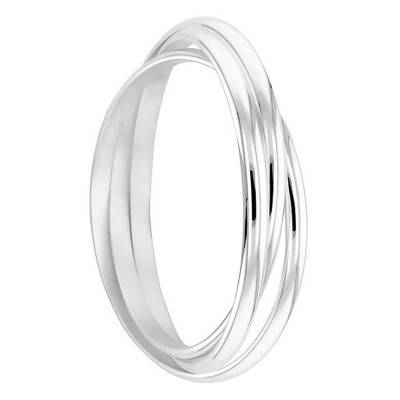 Bracelet 3 Demi-Joncs Argent, Largeur 5,00 mm, Diamètre 60,00 à 70,00 mm - Artemis