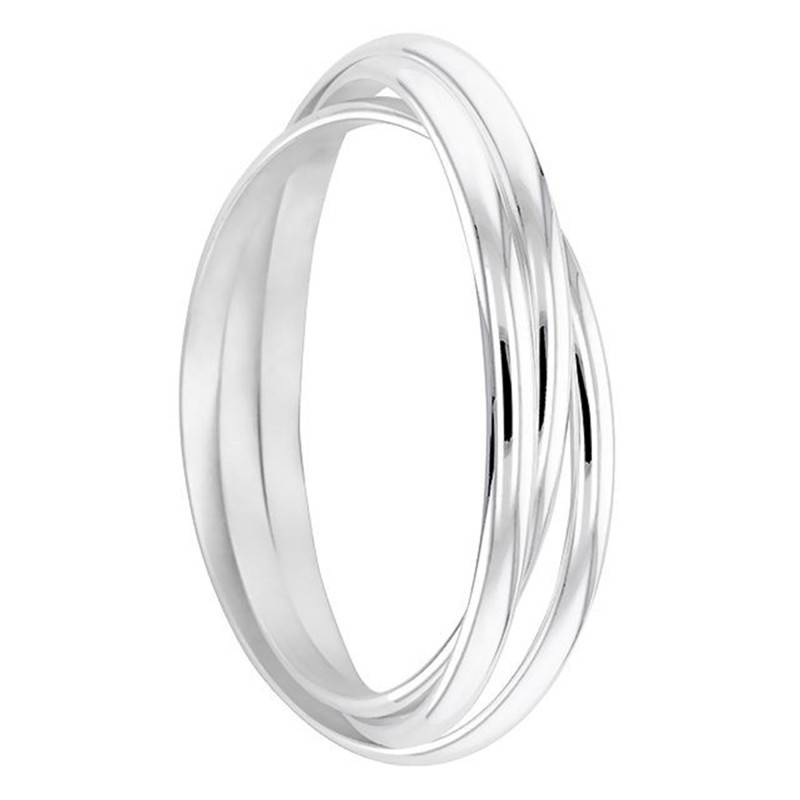 925 Silver 3 Half-Bangle Bracelet, Width 5 mm, Diameter 60 mm to 70 mm - Artemis