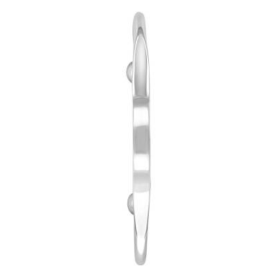 925 Silver Round Wire Open Bangle Bracelet with Ball Ends, Diameter 5.50 cm, Width 3 mm - Artemis