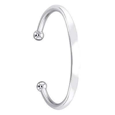 925 Silver Open Bangle, Diameter 62 mm, Width 4 mm - Artemis