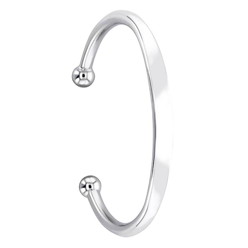 925 Silver Open Bangle, Diameter 62 mm, Width 4 mm - Artemis