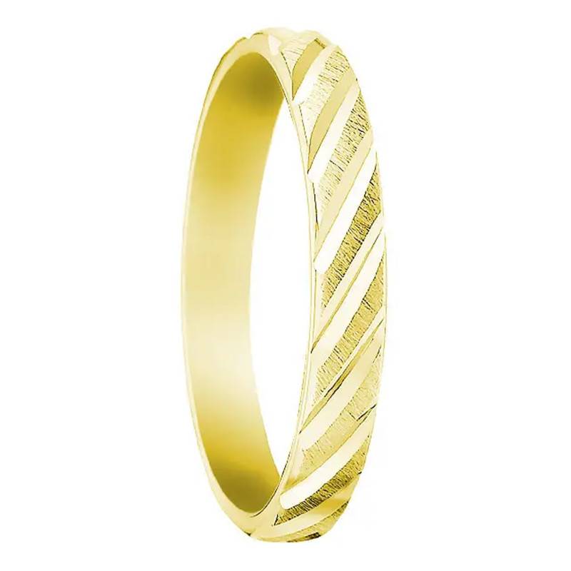 Alliance Ruban Standard Rio Grande Brossée Taillée en Or Jaune 375, Largeur 4 mm - Fair'Belle