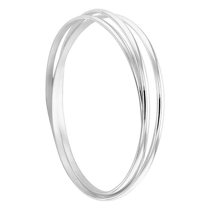 925 Silver Triple Half-Bangle Bracelet, Width 3 mm, Diameter 65 mm - Artemis