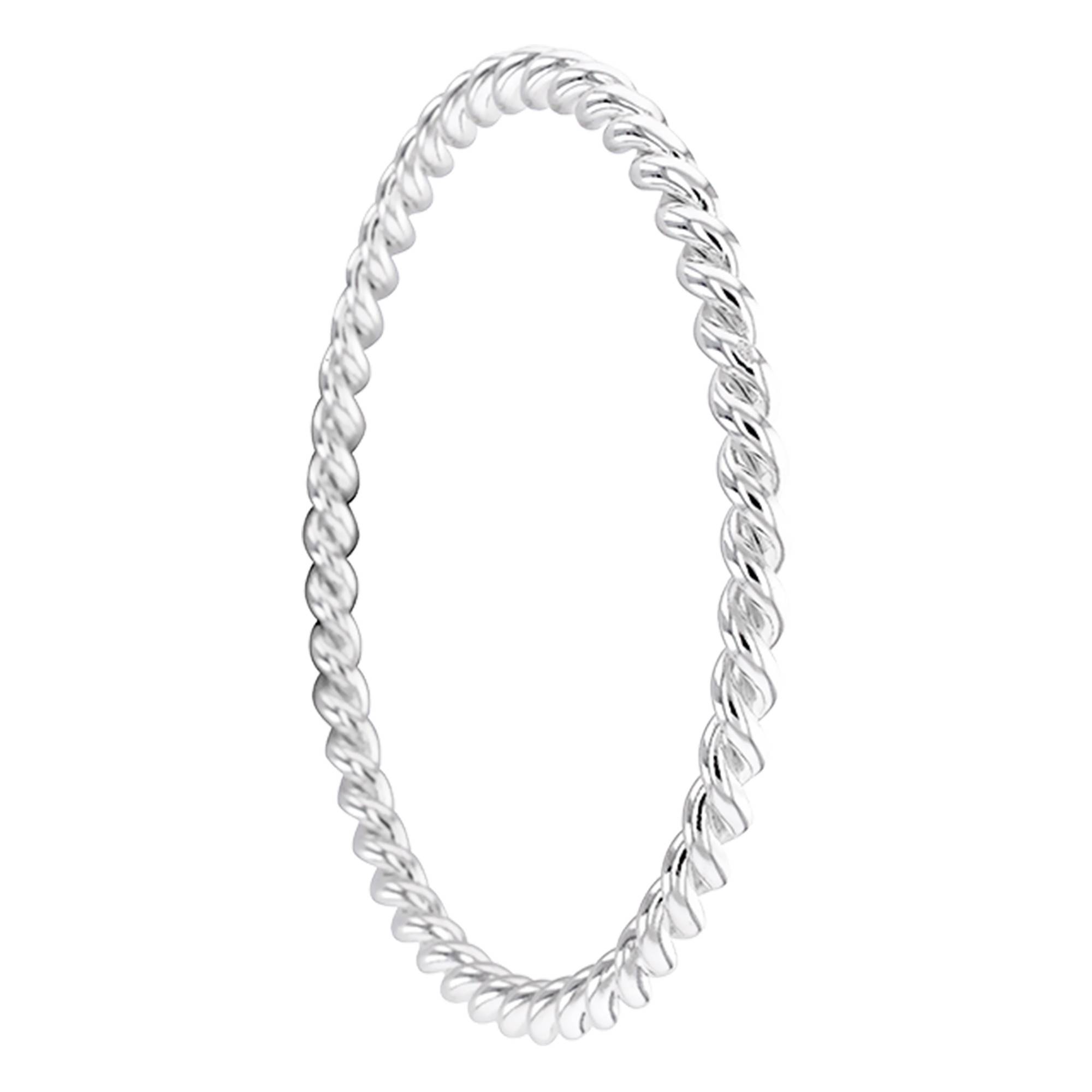 Silver Flat Twisted Bangle 4 mm - Artemis - Ocarat