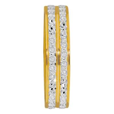 Alliance Ruban Standard Duo d'Amour Diamantée en 2 Ors 375, Largeur 5 mm - Gaïa