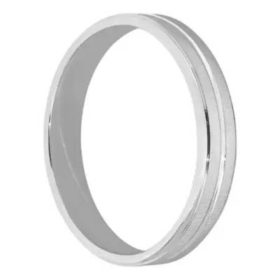Tamise Standard Ribbon 750/1000 White Gold Wedding Ring, Width 3.50 mm - Fair'Belle