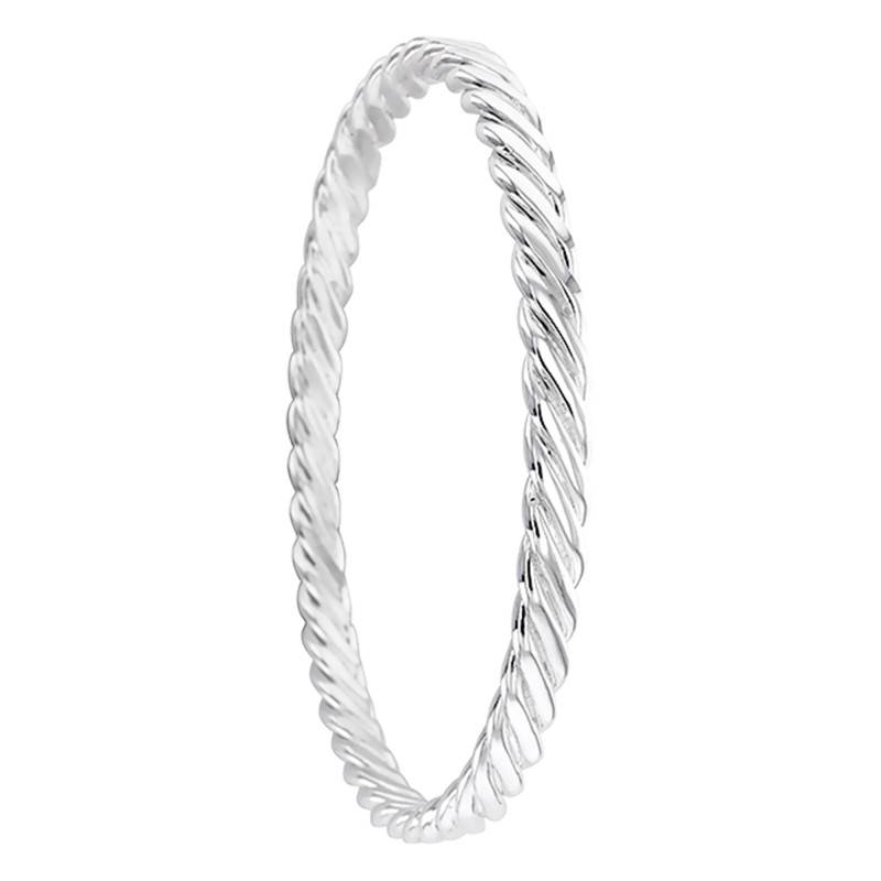 925 Silver Twisted Flat Bangle, Diameter 62 mm, Width 5 mm - Artemis